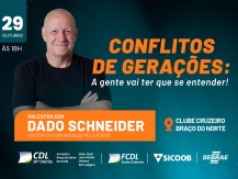 Palestra de Dado Schneider em Brao do Norte debate conflitos de geraes